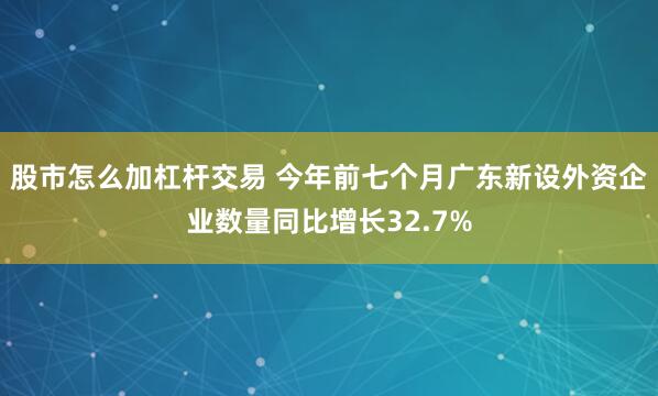 股市怎么加杠杆交易 今年前七个月广东新设外资企业数量同比增长32.7%