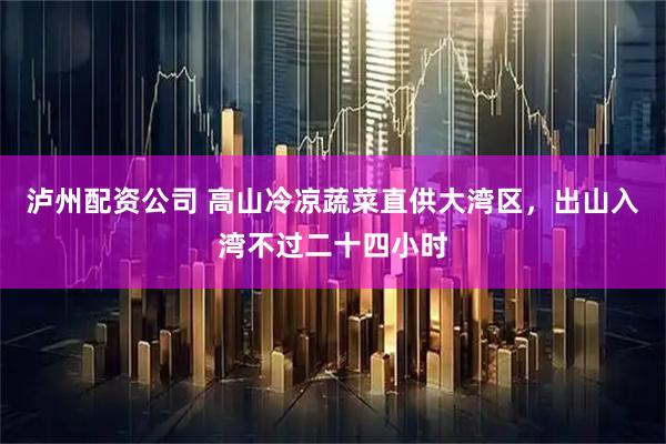 泸州配资公司 高山冷凉蔬菜直供大湾区，出山入湾不过二十四小时